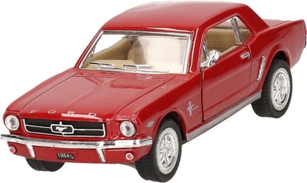 Modelauto Ford Mustang - 1964 - rood - 13 cm - schaalmodel auto - Schaal: 1:36 -pull-back - speelgoed