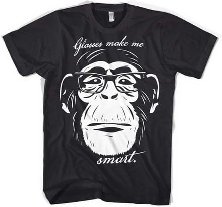 Heren Tshirt -L- Glasses Make Me Smart Zwart