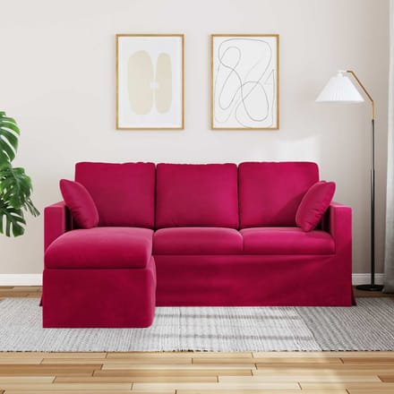 vidaXL - Bank - Wijnrood - 178 - x - 134 - x - 80 - cm - Fluweel