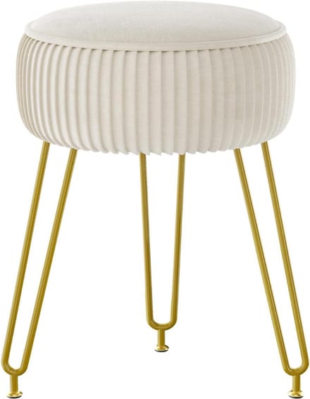 Thuys – Kaptafel Stoel – Make Up Kruk – Krukje – 30cm x 30cm x 46cm – Goud