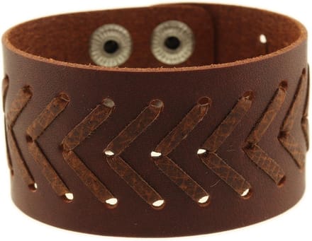 Behave - Armband - bruin leer - casual urban look - 22 cm