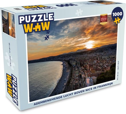 Puzzel Zonsondergang - Nice - Frankrijk - Legpuzzel - Puzzel 1000 stukjes volwassenen