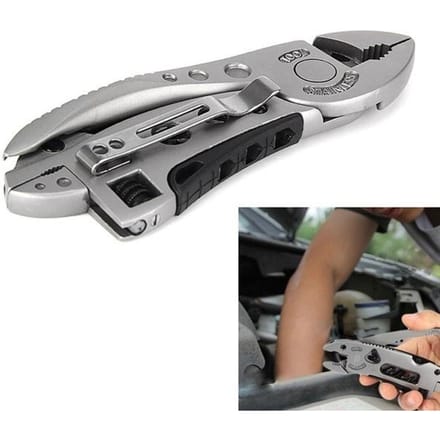 Multitool Mesuitrusting EDC Gereedschapsset Verstelbare moersleutel Kaak Schroevendraaier Tang Gereedschap gray
