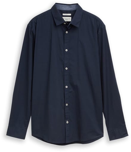 Tom Tailor - Regular fit overhemd met stretch - Maat S - sky captain blue