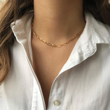 FlowJewels - Schakelketting - Stainless Steel - goudkleurig