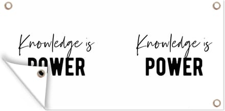 Schuttingposter Quote - Studeren - Power - 200x100 cm - Tuindoek