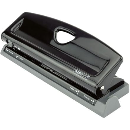 1725 Instelbare 6-Gaats Perforator, 9 Vel Perforatiecapaciteit, Zwart