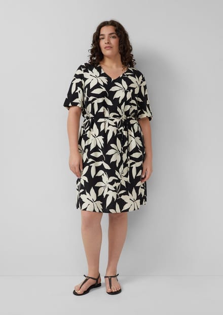 Viscose Menging Robe met All-Over Print en Draagriem Vrouwen s.Oliver