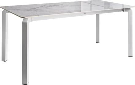 FELETTO - Tuintafel - Wit/Wit marmer - 180 x 90 cm - Gesinterde steen