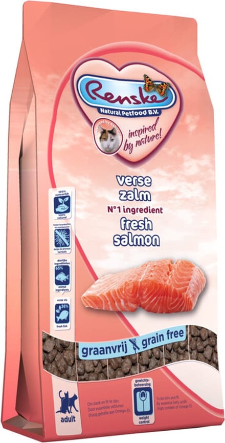 2x Renske Super Premium Kat Adult Zalm 6 kg
