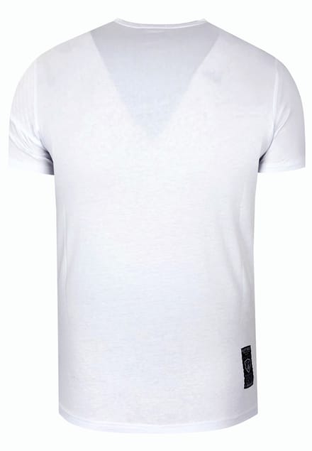 Olie-gewassen T-shirt met knoopsluiting