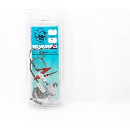 Tackle Tactics Revlockz HD NC Jigkop 1/2 oz 7/0 2 stuks per verpakking (9650) blue