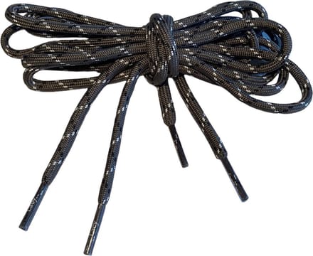 Schoenveter -Donkergrijs-wit-zwart 120cm lang x 4mm breed rond