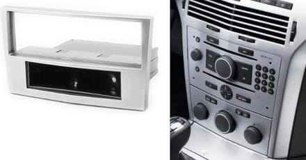 1-DIN OPEL Astra (H) 2004-2010; Antara, Corsa (D) 2006+; Zafira (B) 2005-2012 / DAEWOO Winstorm 2008-2011 / GMC Terrain 2008-2010  w/pocket (Silver)  inbouwpaneel / frame Audiovolt 11-026