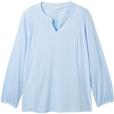 Tom Tailor - Plus Size - Blouse met streepmotief - Maat 46 - blue white thin stripe