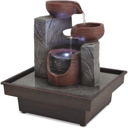 Vidaxl Fontaine d'intérieur avec lumière LED, Résine synthétique