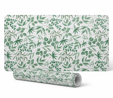 Antislip bureauonderlegger met bladmotief, 90x45 cm