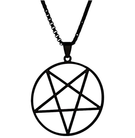 Gothic ketting - Heks - Wicca - Punk - Pentagram zwart