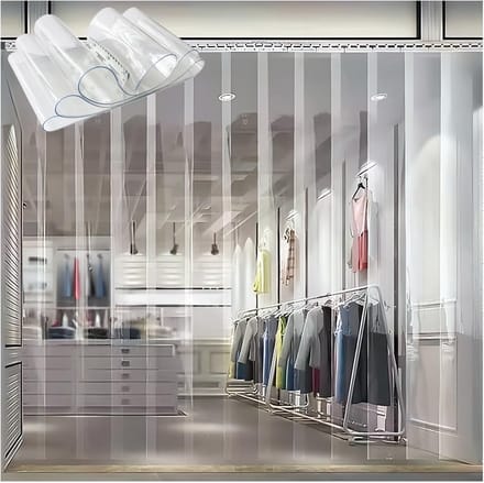 PVC Gordijn - Plastic Strips - Tocht Vrij Houden - Transparant Weerbestendig - 75x250cm - Transparant Wit