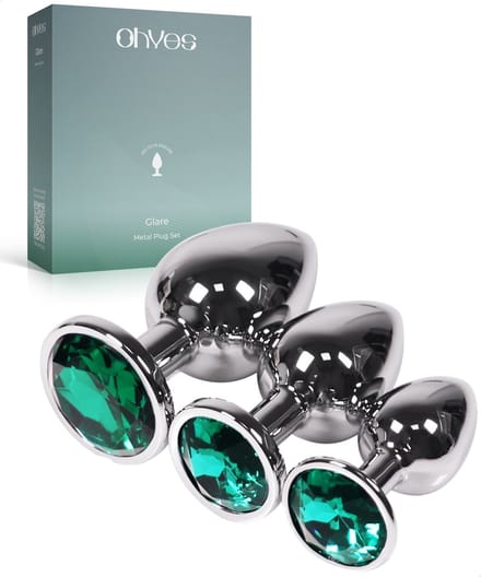 Metalen Buttplugs voor mannen en vrouwen - Buttplug Set 3-Delig - Anal & Butt Plug - Groen