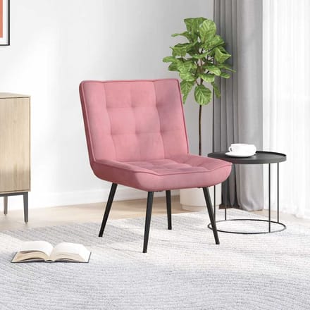 vidaXL - Relaxstoel - 64x74x84 - cm - fluweel - roze