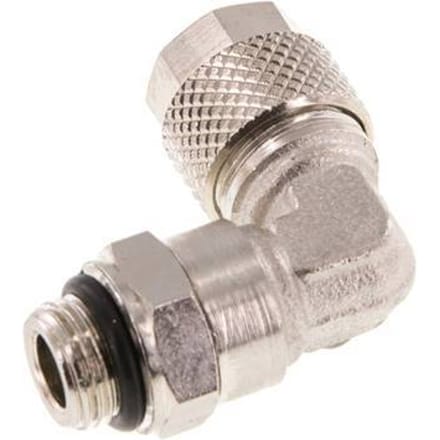 8x6 & G1/8'' Vernikkeld Messing L-Opsteekkoppeling Buitendraad NBR [2 Stuks]