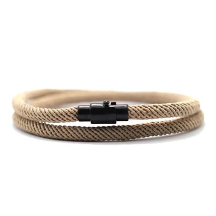 Nivard Armband - Staal - Nep Zilver - Heren - Khaki 19cm