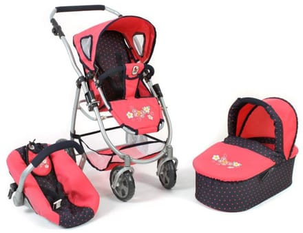 Poppenwagen Emotion 3 in 1 Koralle