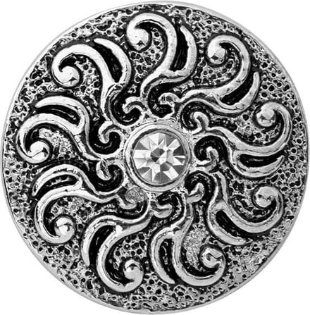 Quiges - Dames Click Button Drukknoop 18mm Zon Symbool - EBCM340