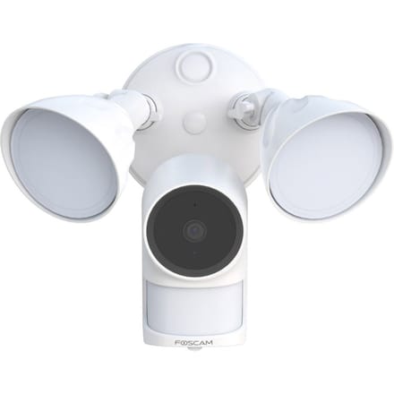 Foscam F41 Floodlight Beveiligingscamera Buiten – 4MP 2K WiFi Camera – Dubbele Schijnwerper – PIR Bewegingssensor – Persoonsdetectie – 2-weg Audio – Nachtzicht – IP65 – Wit