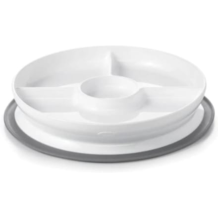 Assiette Compartimentée Avec Ventouse en Silicone Gris, Oxo