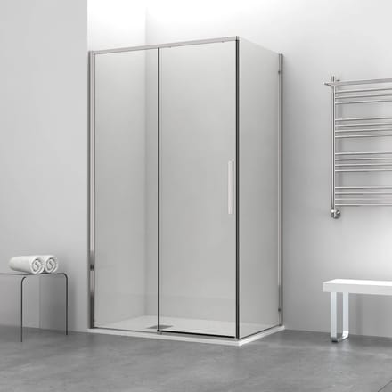 H&F Design Douchecabine 140x90 cm – Chroom Profiel – Schuifdeur – 6 mm Veiligheidsglas – Antikalk