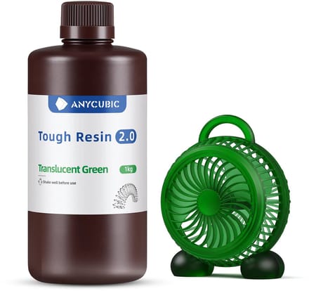 Anycubic SLA 3D printer UV resin 1 liter - Tough Resin 2.0 - Translucent Green