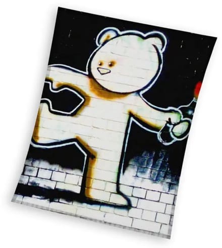 Sweet Home Fleece plaid graffiti beer 150 x 200 cm