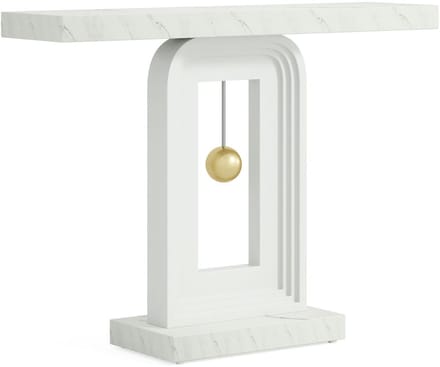 Pugsdrly Consoletafel 39,4 inch, moderne haltafel met gouden decor