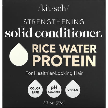 Kitsch, Après-shampoing solide amélioré, riz, protéines d'eau purifiée, thé blanc et mandarine, 1 barre, 76 g (77 g) beige