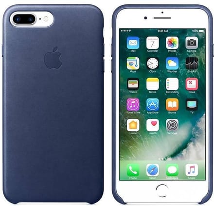 Apple iPhone 8 Plus / 7 Plus Leather Case Midnight Blue