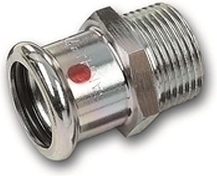 Sanha Puntstuk – 22 mm Pers × ½ inch (G½″) BSP Buitendraad – Stalen Persfitting