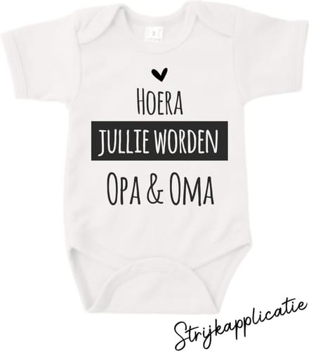 Strijkapplicatie   -   Jullie worden Opa en Oma