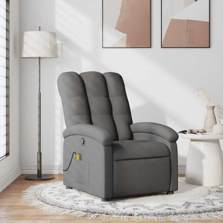 Vidaxl Klapbare Massagestoel, Donkergrijs, Bekleed met Stof