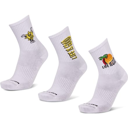 Happy Socks Crew 3 Pack Sokken Unisex - Wit - Maat 36-40 - Katoen