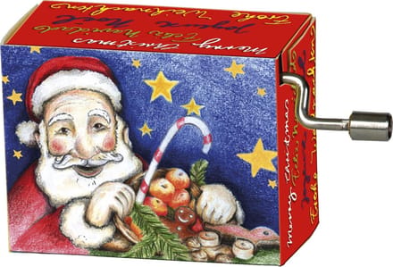 Muziekdoosje kerst kerstman met melodie Jingle Bells