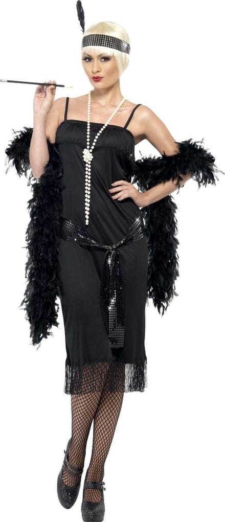 Flappers Jurk zwart - Maat S
