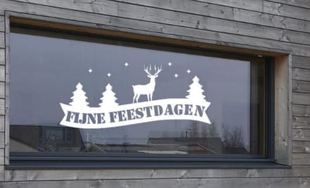 Raamsticker herbruikbaar fijne feestdagen kerst | Rosami