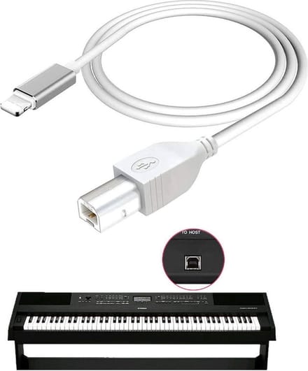 Piano - Elektronische Drum - Midi Keyboard - USB Type B OTG Kabel - 1.5M voor iPhone & iPad - 1 Jaar Garantie