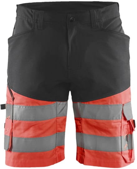 Blaklader Short met stretch High Vis 1541-1811 - Zwart/High Vis Rood - C44