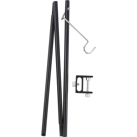 Support de lanterne de camping pliable en alliage d'aluminium, crochet simple, avec sac de rangement black