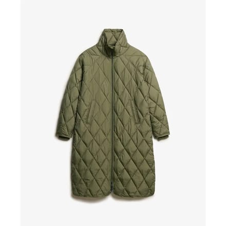 Superdry Superlange Gewatteerde jas met Voering Groen Grootte: 42