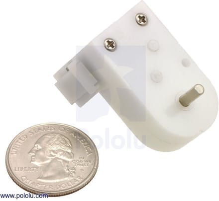 120:1 Mini Plastic Gearmotor HP, Offset 3mm D-Shaft Output, Extended Motor Shaft Pololu 1520