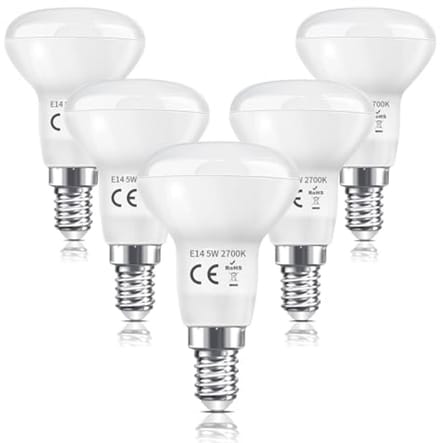 E14 R50 LED-lampen 5W Warm Wit - 5 Stuks Reflectorlampen voor Binnen